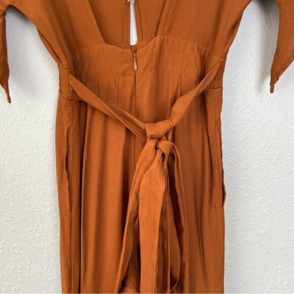 Faithfull The Brand Cedric crop jumpsuit burnt orange 2 - Picture 11 of 15